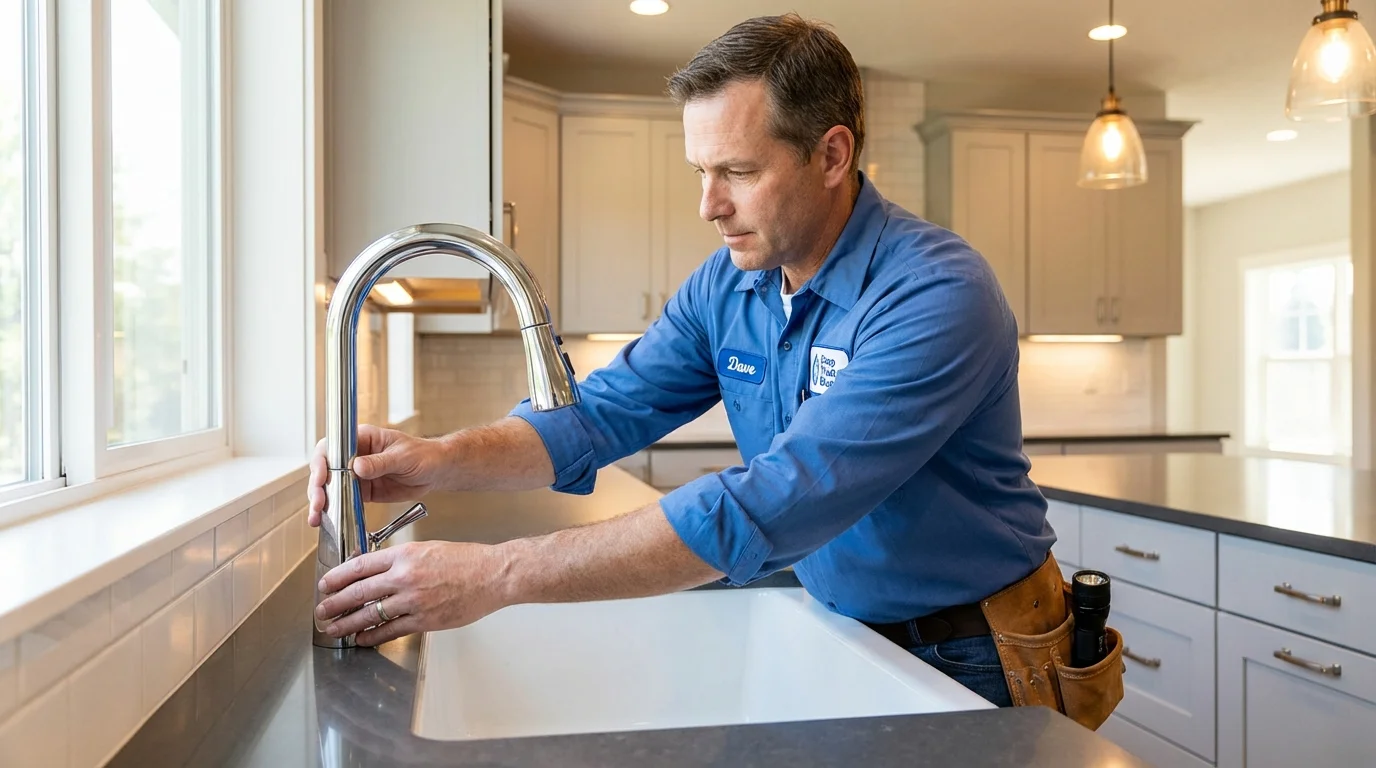 Kitchen faucet installation by Johns Plumbing LLC in Plymouth