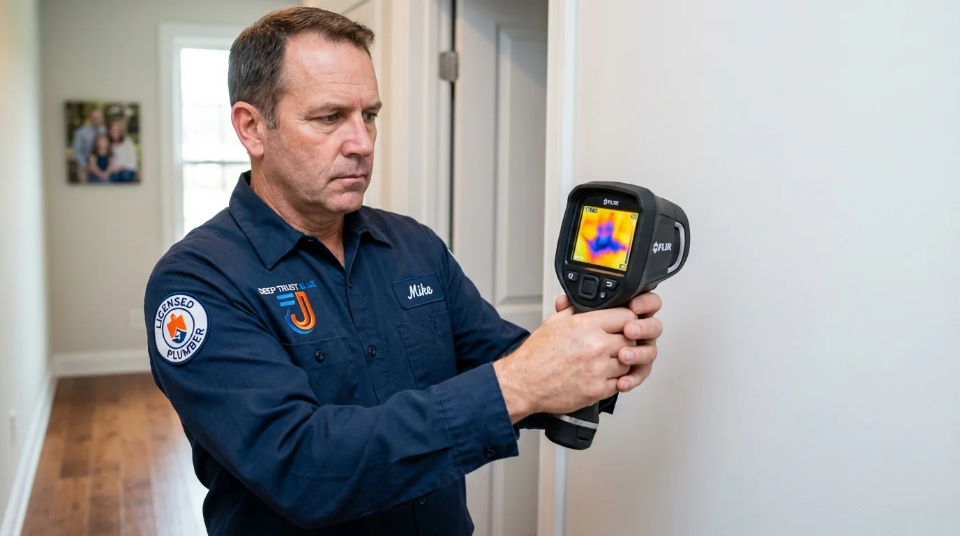 Thermal imaging leak detection by Johns Plumbing LLC in Plymouth